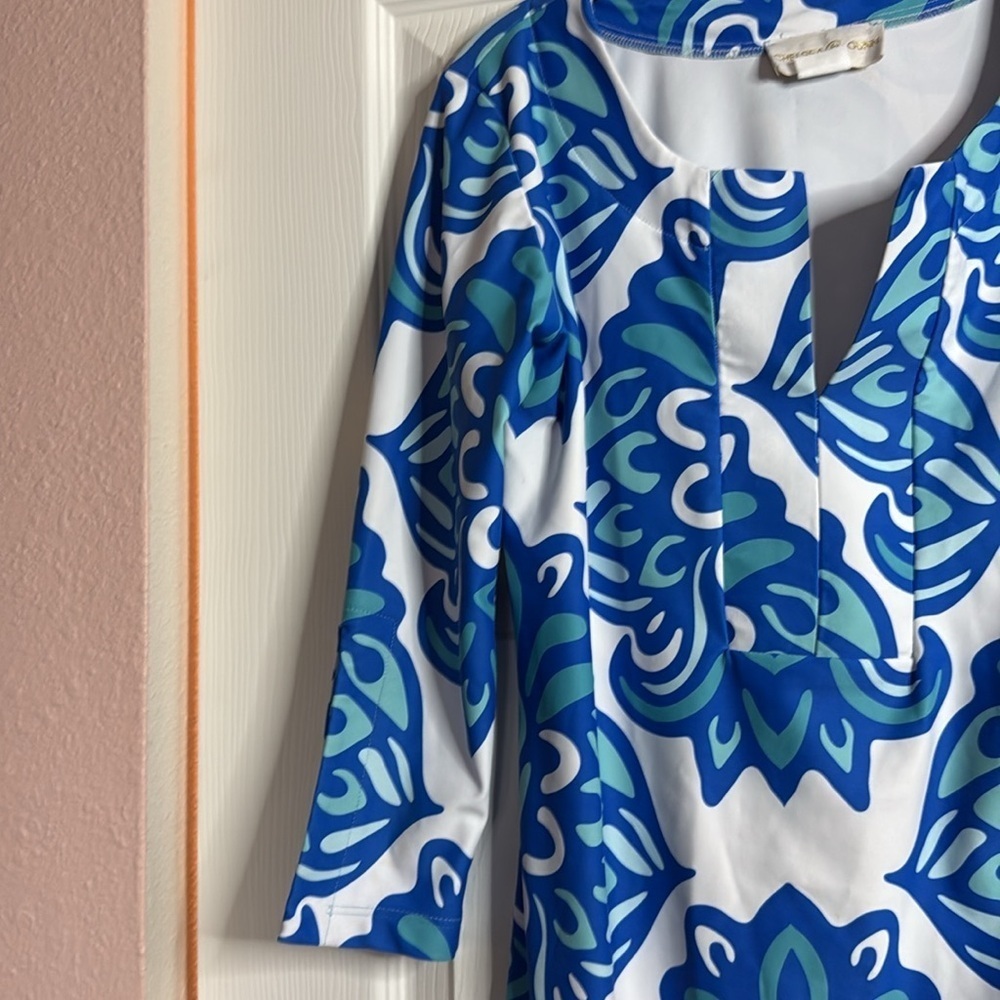 Chelsea Gunn Blue and White Patterned Dress size XS - Picture 3 of 6
